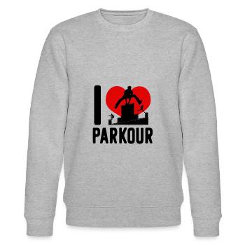 Parkour Sport Freerunning Heart - Sweat bio CHANGER Stanley/Stella Unisexe - gris chiné - Devant - Nik (191cm) & Marisol (170cm)