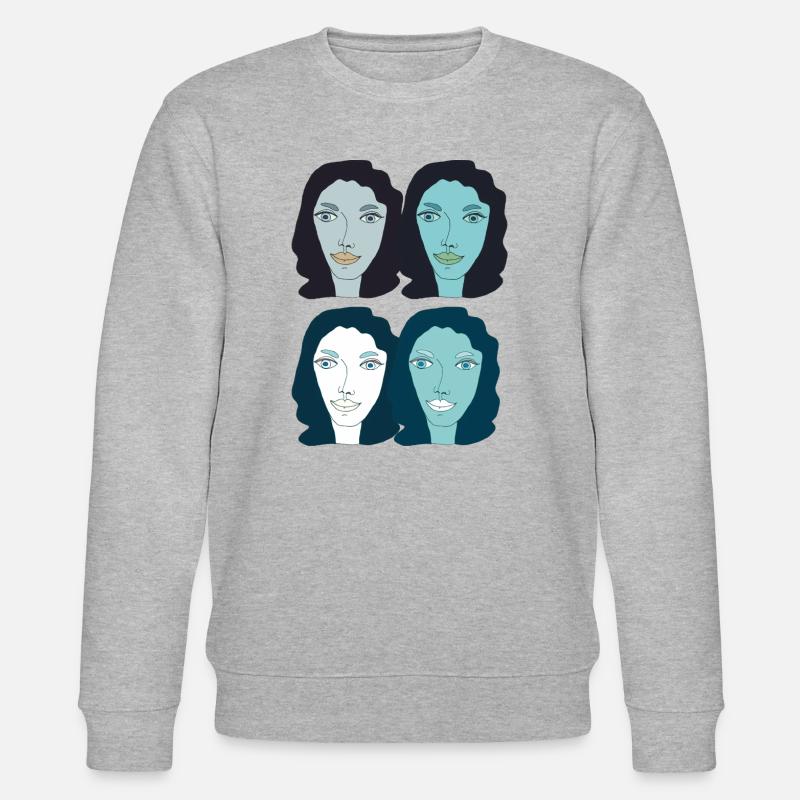 lady kunst pop - Stanley/Stella Unisex Bio-Sweatshirt CHANGER  - Grau meliert