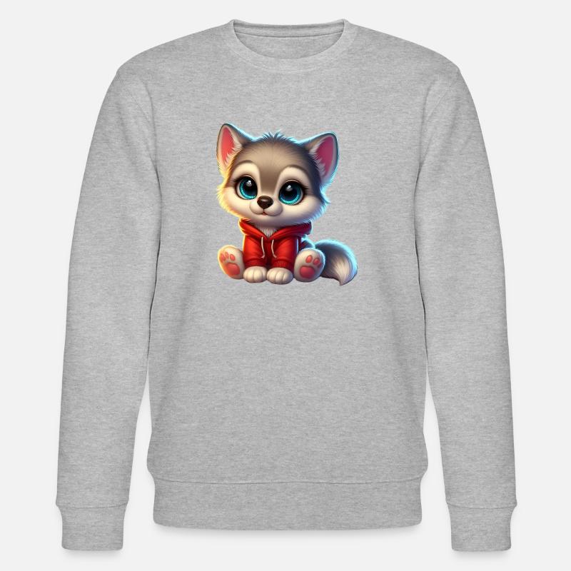 Wolf 2 - Stanley/Stella Unisex Bio-Sweatshirt CHANGER  - Grau meliert