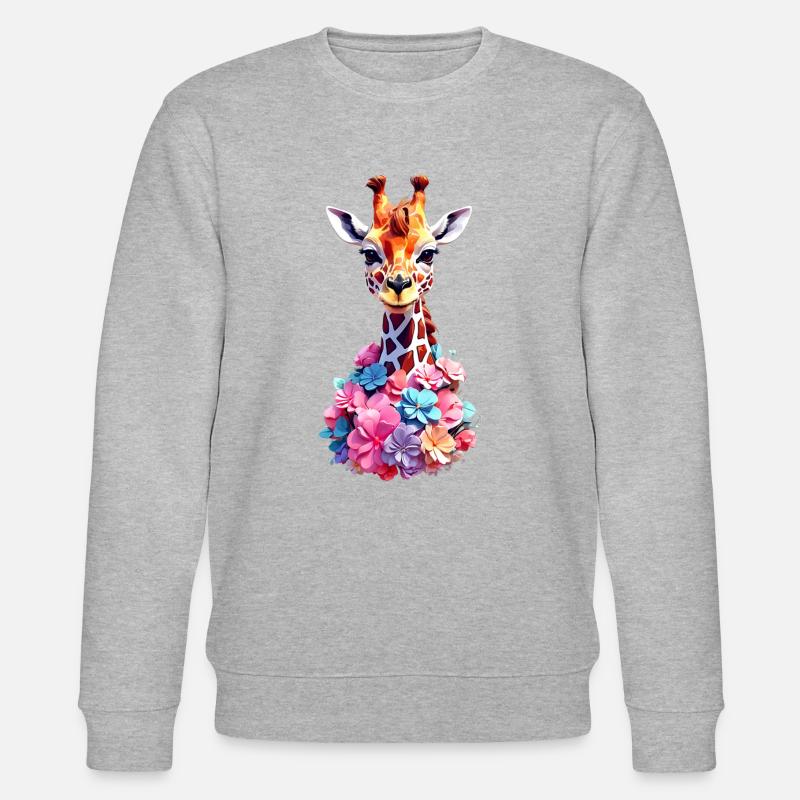 Giraffe V1 24 26 - Stanley/Stella Unisex Bio-Sweatshirt CHANGER  - Grau meliert