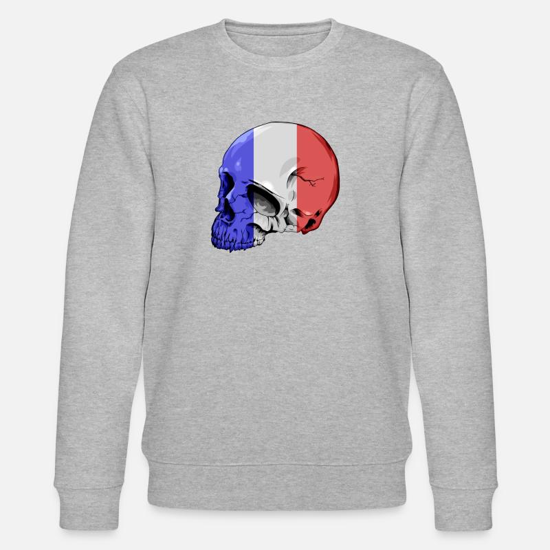 french Schädel - Stanley/Stella Unisex Bio-Sweatshirt CHANGER  - Grau meliert