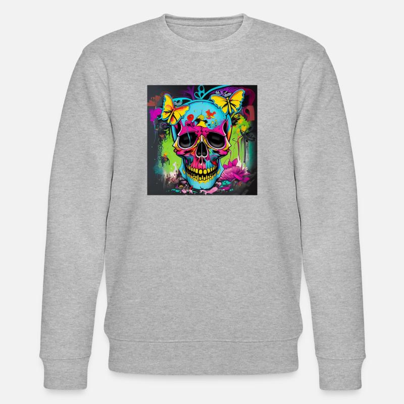 Schädel - Stanley/Stella Unisex Bio-Sweatshirt CHANGER  - Grau meliert