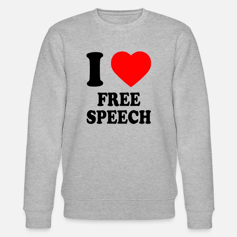 i love free speech - Stanley/Stella Unisex Bio-Sweatshirt CHANGER  - Grau meliert