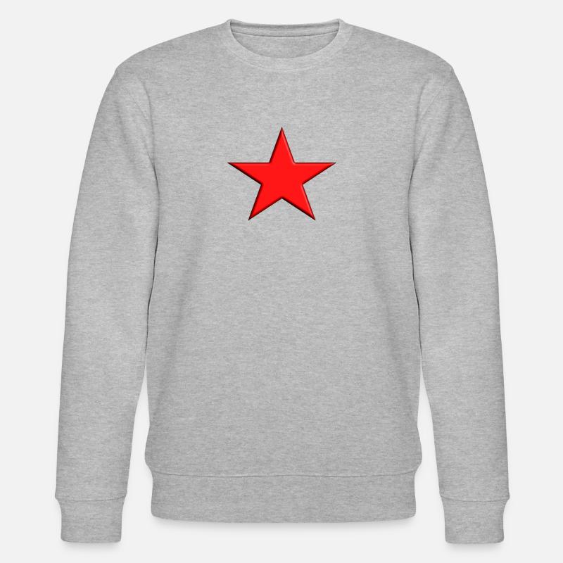 Roter Stern - Stanley/Stella Unisex Bio-Sweatshirt CHANGER - Grau meliert