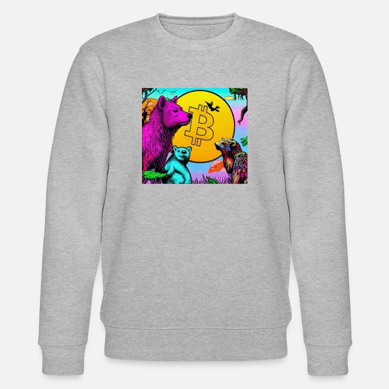 Krypto Pop Art - Stanley/Stella Unisex Bio-Sweatshirt CHANGER  - Grau meliert