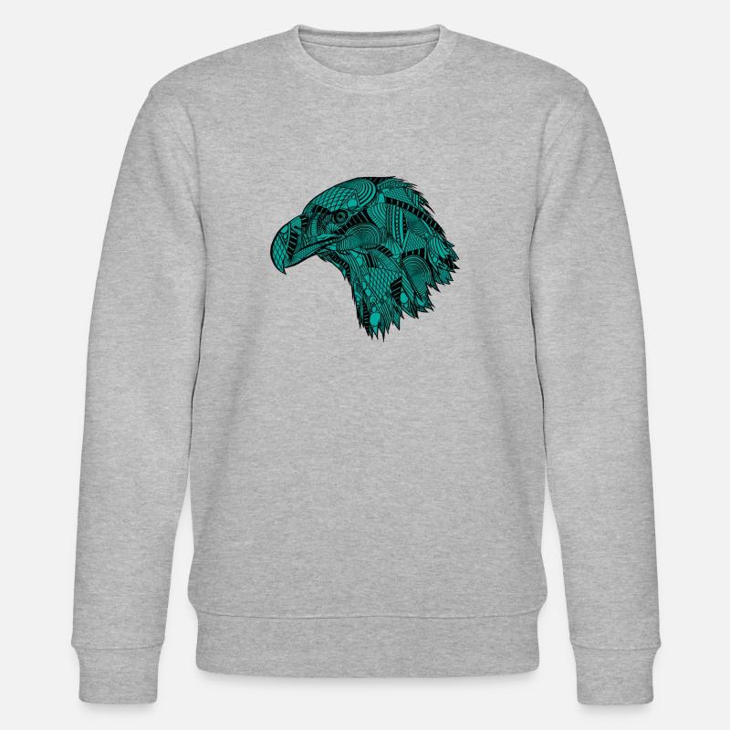 Turquoise eagle - Stanley/Stella CHANGER Unisex Organic Sweatshirt - heather grey