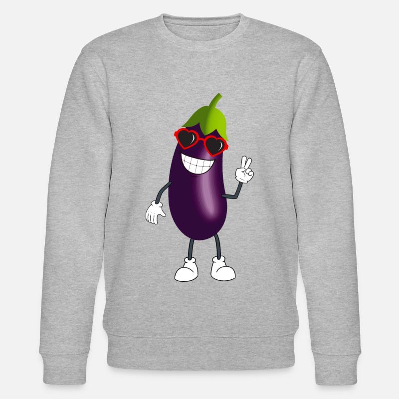 Aubergine joyeuse dit moi - Sweat bio CHANGER Stanley/Stella Unisexe - gris chiné