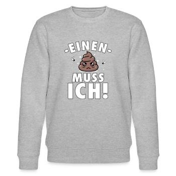 Ironie Einen Scheiß Muss Ich lustiger Spruch - Stanley/Stella Unisex Bio-Sweatshirt CHANGER  - Grau meliert - Vorne - Nik (191cm) & Marisol (170cm)