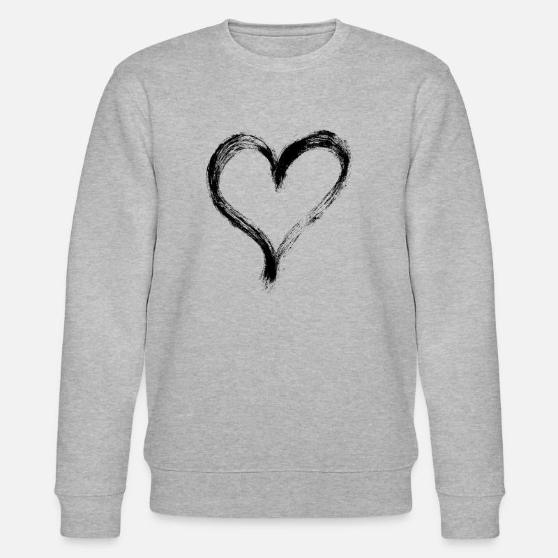 Herz - Stanley/Stella Unisex Bio-Sweatshirt CHANGER  - Grau meliert