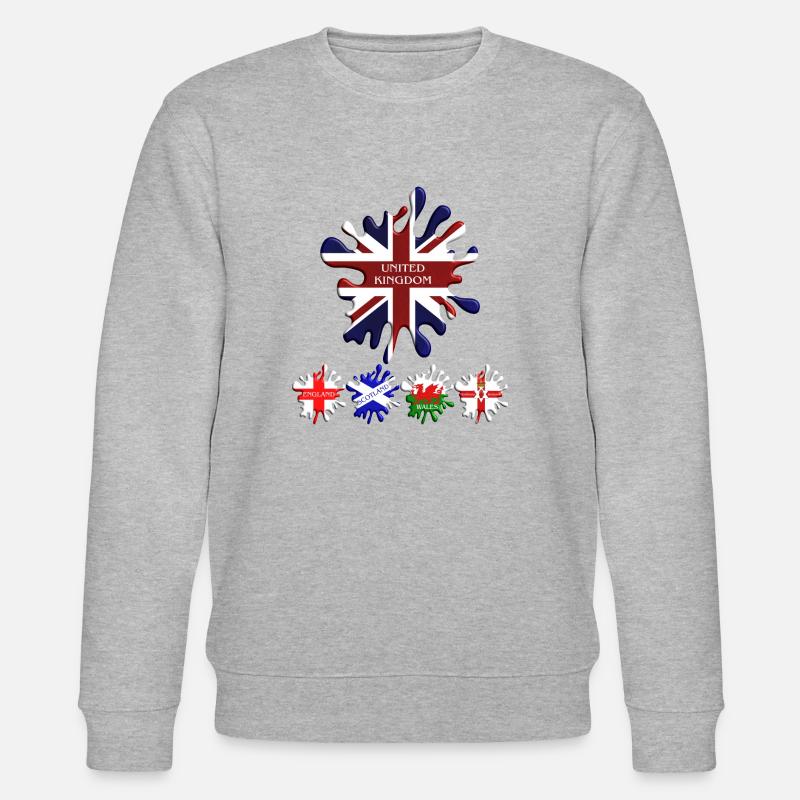 Drapeaux du Royaume-Uni - Sweat bio CHANGER Stanley/Stella Unisexe - gris chiné