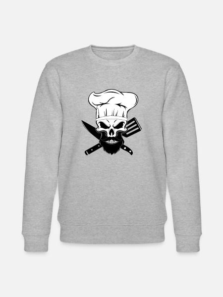 cook bearded skeleton bake bearded human chef - Stanley/Stella CHANGER Unisex Organic Sweatshirt - heather grey