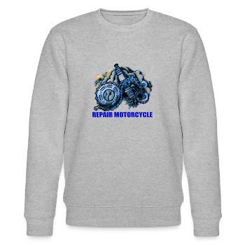 BIKER - Stanley/Stella CHANGER Unisex Organic Sweatshirt - heather grey - Front - Nik (191cm) & Marisol (170cm)