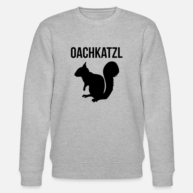 Oachkatzl Eichhörnchen Bayerisch Dialekt - Stanley/Stella Unisex Bio-Sweatshirt CHANGER  - Grau meliert