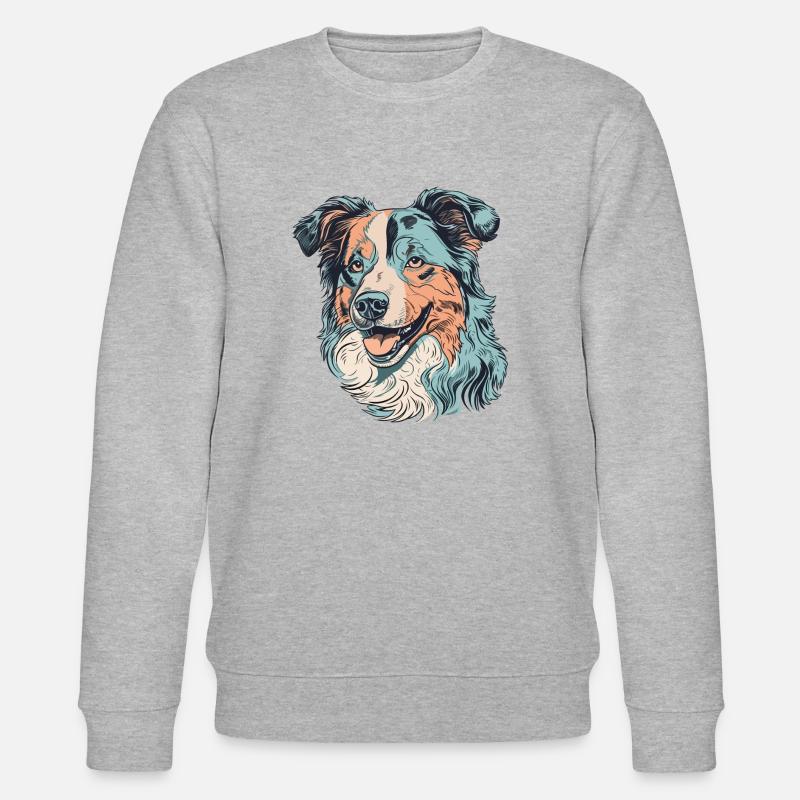 Australischer Schäferhund - Stanley/Stella Unisex Bio-Sweatshirt CHANGER  - Grau meliert