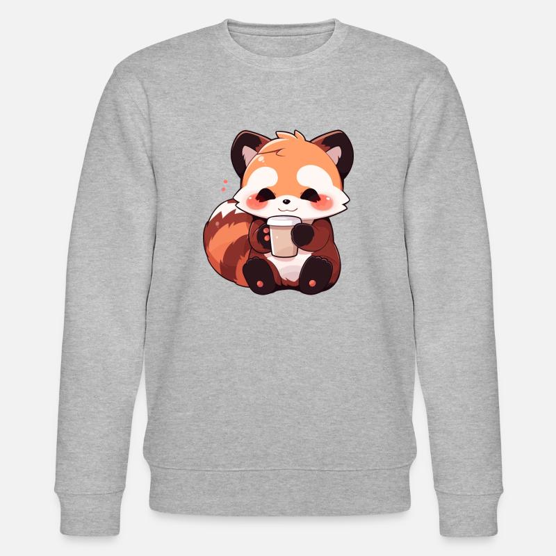 Roter Panda - Stanley/Stella Unisex Bio-Sweatshirt CHANGER  - Grau meliert