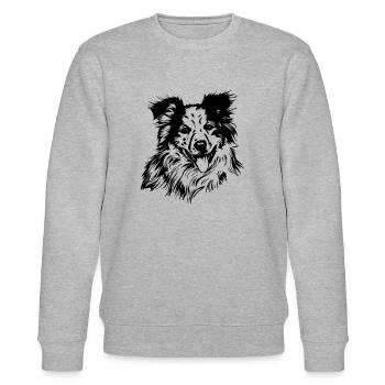 Australischer Schäferhund - Stanley/Stella Unisex Bio-Sweatshirt CHANGER  - Grau meliert - Vorne - Nik (191cm) & Marisol (170cm)
