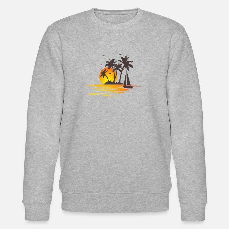 Palm vacation vacation summer gift - Stanley/Stella CHANGER Unisex Organic Sweatshirt - heather grey