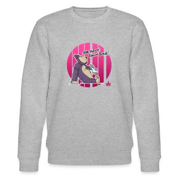 Spar´ Papier, rauch´Bong! - Stanley/Stella Unisex Bio-Sweatshirt CHANGER  - Grau meliert - Vorne - Nik (191cm) & Marisol (170cm)