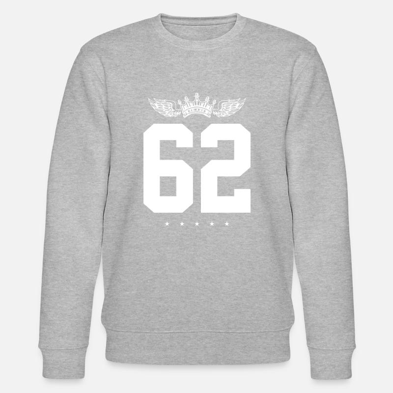 62 Number crown - Stanley/Stella CHANGER Unisex Organic Sweatshirt - heather grey