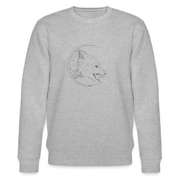 Wolf im Mond - Stanley/Stella Unisex Bio-Sweatshirt CHANGER  - Grau meliert - Vorne - Nik (191cm) & Marisol (170cm)