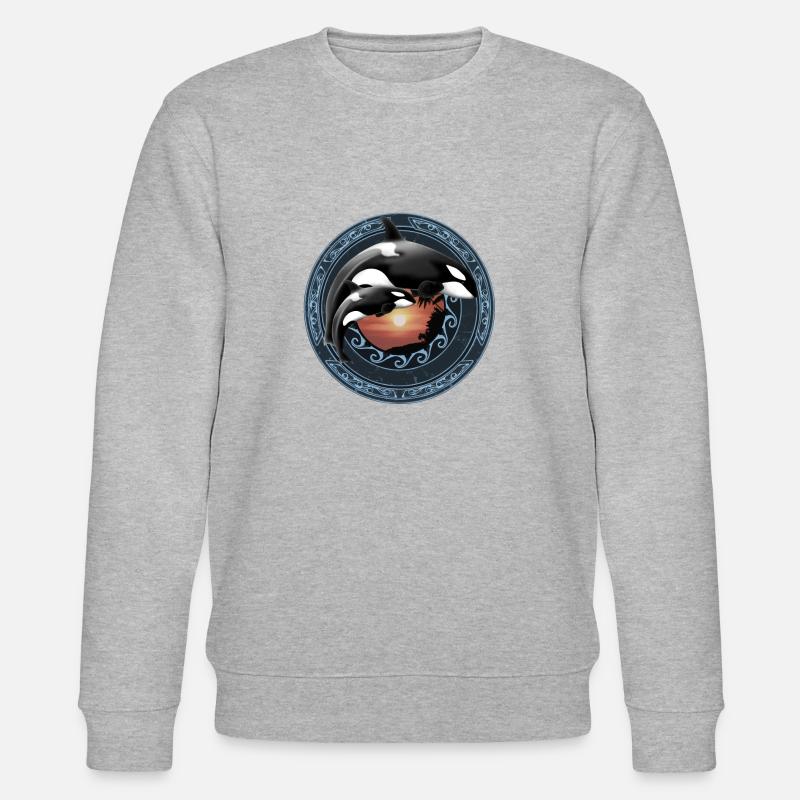 Orca killer whale - Stanley/Stella CHANGER Unisex Organic Sweatshirt - heather grey