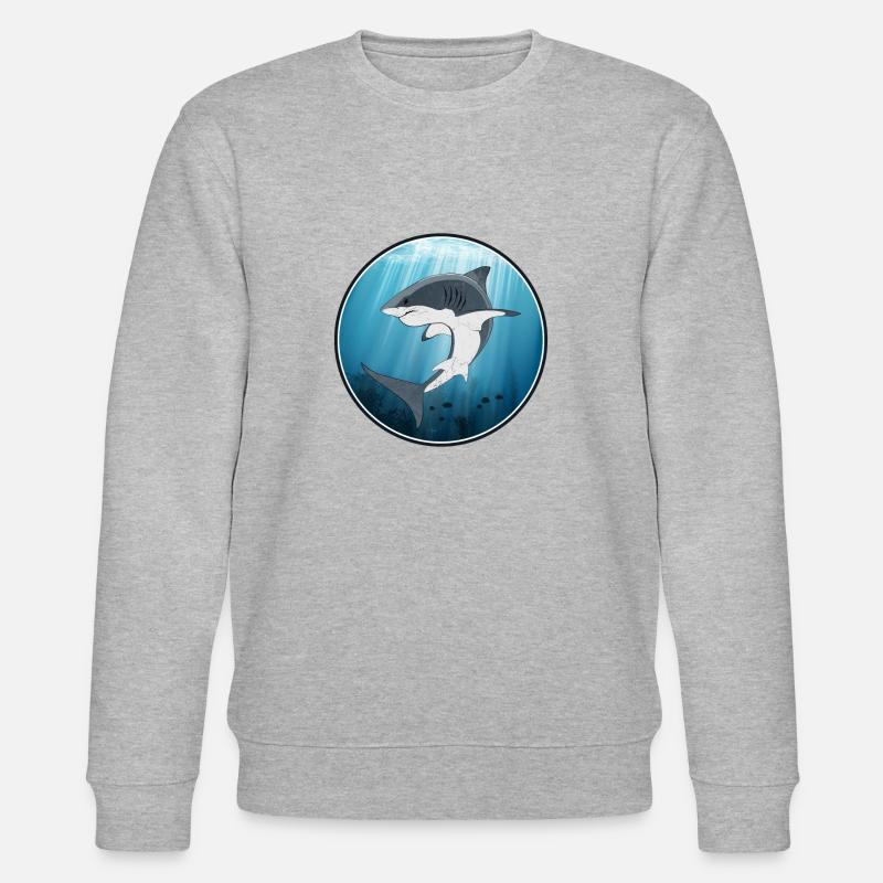 Weißer Hai - Stanley/Stella Unisex Bio-Sweatshirt CHANGER  - Grau meliert