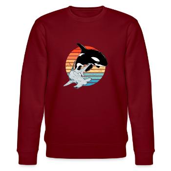 Hammerhai Orca - Stanley/Stella Unisex Bio-Sweatshirt CHANGER  - Burgunderrot - Vorne - Nik (191cm) & Marisol (170cm)