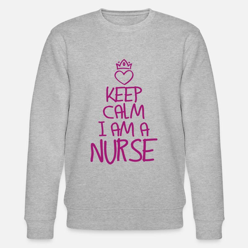 Keep Calm Krankenschwester - Stanley/Stella Unisex Bio-Sweatshirt CHANGER  - Grau meliert