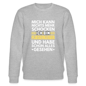 Nicht schockbarer Fliesenleger - Stanley/Stella Unisex Bio-Sweatshirt CHANGER  - Grau meliert - Vorne - Nik (191cm) & Marisol (170cm)