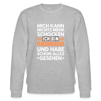 Nicht schockbarer Fliesenleger - Stanley/Stella Unisex Bio-Sweatshirt CHANGER  - Grau meliert - Vorne - Nik (191cm) & Marisol (170cm)