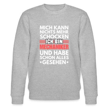 Unshockable mechanic - Stanley/Stella CHANGER Unisex Organic Sweatshirt - heather grey - Front - Nik (191cm) & Marisol (170cm)