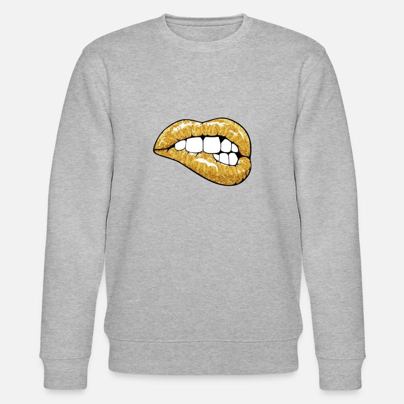 Golden glitzernde Lippen - Stanley/Stella Unisex Bio-Sweatshirt CHANGER  - Grau meliert