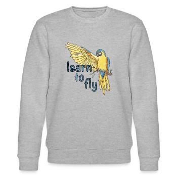 Parrot / Bird / Learning / Macaw / Flying / Wings - Stanley/Stella CHANGER Unisex Organic Sweatshirt - heather grey - Front - Nik (191cm) & Marisol (170cm)