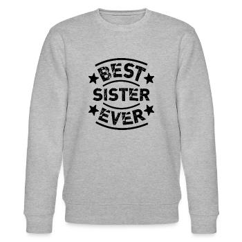 Best Sister Ever Gift Cool Vintage Stars - Stanley/Stella CHANGER Unisex Organic Sweatshirt - heather grey - Front - Nik (191cm) & Marisol (170cm)