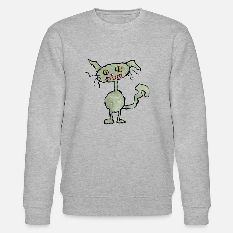 Chat drôle vert - Sweat bio CHANGER Stanley/Stella Unisexe - gris chiné