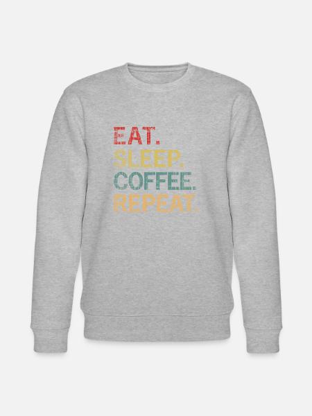 Eat Sleep Coffee Repeat - Stanley/Stella CHANGER Unisex Organic Sweatshirt - heather grey