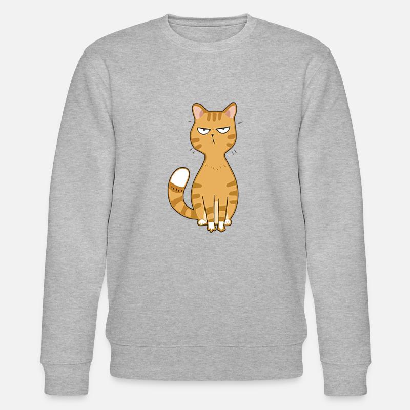 Katze böse oder niedlich - Stanley/Stella Unisex Bio-Sweatshirt CHANGER  - Grau meliert