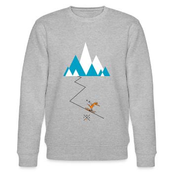 Skifahrer Fuchs b - Stanley/Stella Unisex Bio-Sweatshirt CHANGER  - Grau meliert - Vorne - Nik (191cm) & Marisol (170cm)