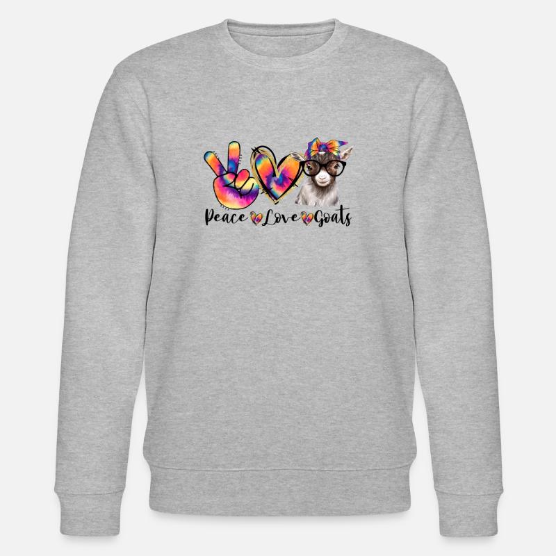 Frieden Liebe Ziegen - Stanley/Stella Unisex Bio-Sweatshirt CHANGER - Grau meliert