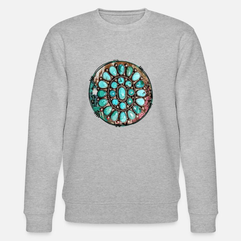 Pierre gemme occidentale turquoise - Sweat bio CHANGER Stanley/Stella Unisexe - gris chiné
