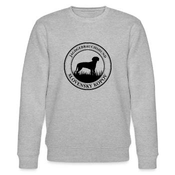 Slovensky Kopov Jagdgebrauchshund Hunde Wilsigns - Stanley/Stella Unisex Bio-Sweatshirt CHANGER  - Grau meliert - Vorne - Nik (191cm) & Marisol (170cm)