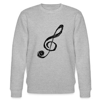 Violinschlüssel - Stanley/Stella Unisex Bio-Sweatshirt CHANGER  - Grau meliert - Vorne - Nik (191cm) & Marisol (170cm)