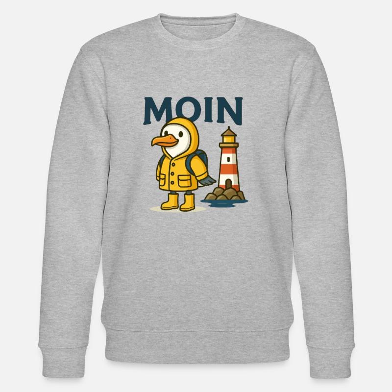 Moin Möwe Leuchtturm - Stanley/Stella Unisex Bio-Sweatshirt CHANGER  - Grau meliert