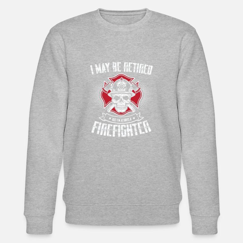 Retired Firefighter - Stanley/Stella CHANGER Unisex Organic Sweatshirt - heather grey