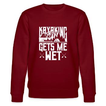 Kayaking Gets Me Wet - Stanley/Stella CHANGER Unisex Organic Sweatshirt - burgundy - Front - Nik (191cm) & Marisol (170cm)