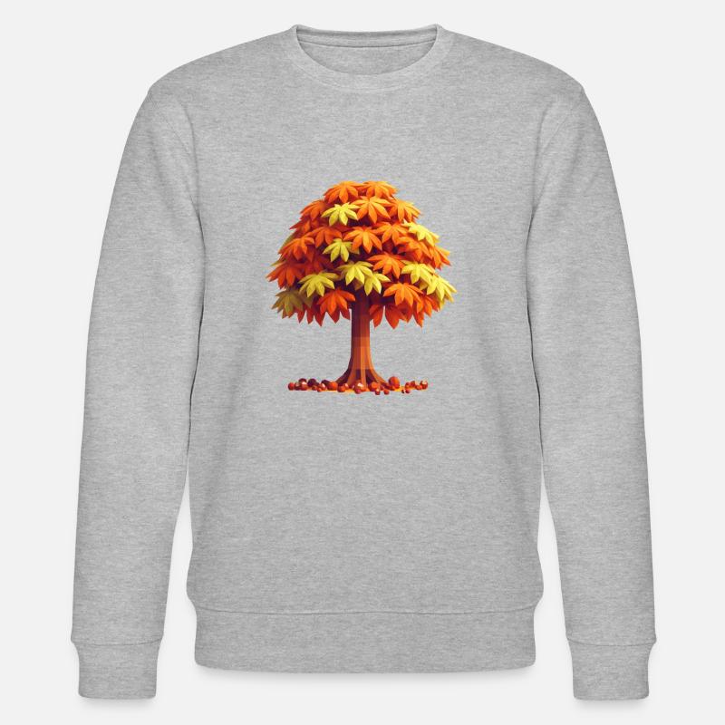 Herbstpracht: Polygon-Kastanienbaum - Stanley/Stella Unisex Bio-Sweatshirt CHANGER - Grau meliert
