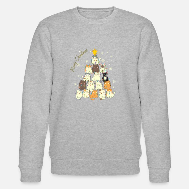 Joyeux Noël Chat - Sweat bio CHANGER Stanley/Stella Unisexe - gris chiné