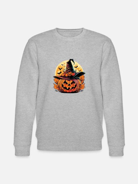 happy pumpkin - Stanley/Stella Unisex Bio-Sweatshirt CHANGER - Grau meliert