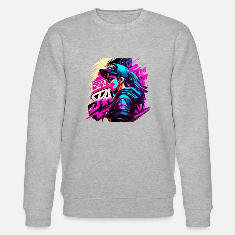 graffitti girl - Stanley/Stella Unisex Bio-Sweatshirt CHANGER  - Grau meliert