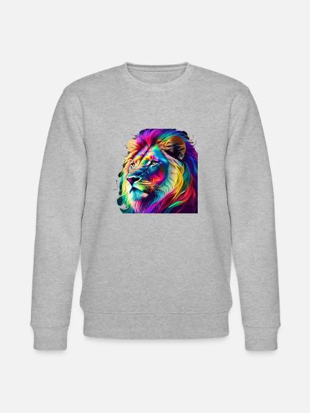 Lion Portrait - Stanley/Stella CHANGER Unisex Organic Sweatshirt - heather grey